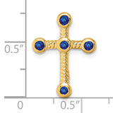 14k Sapphire Cross Chain Slide