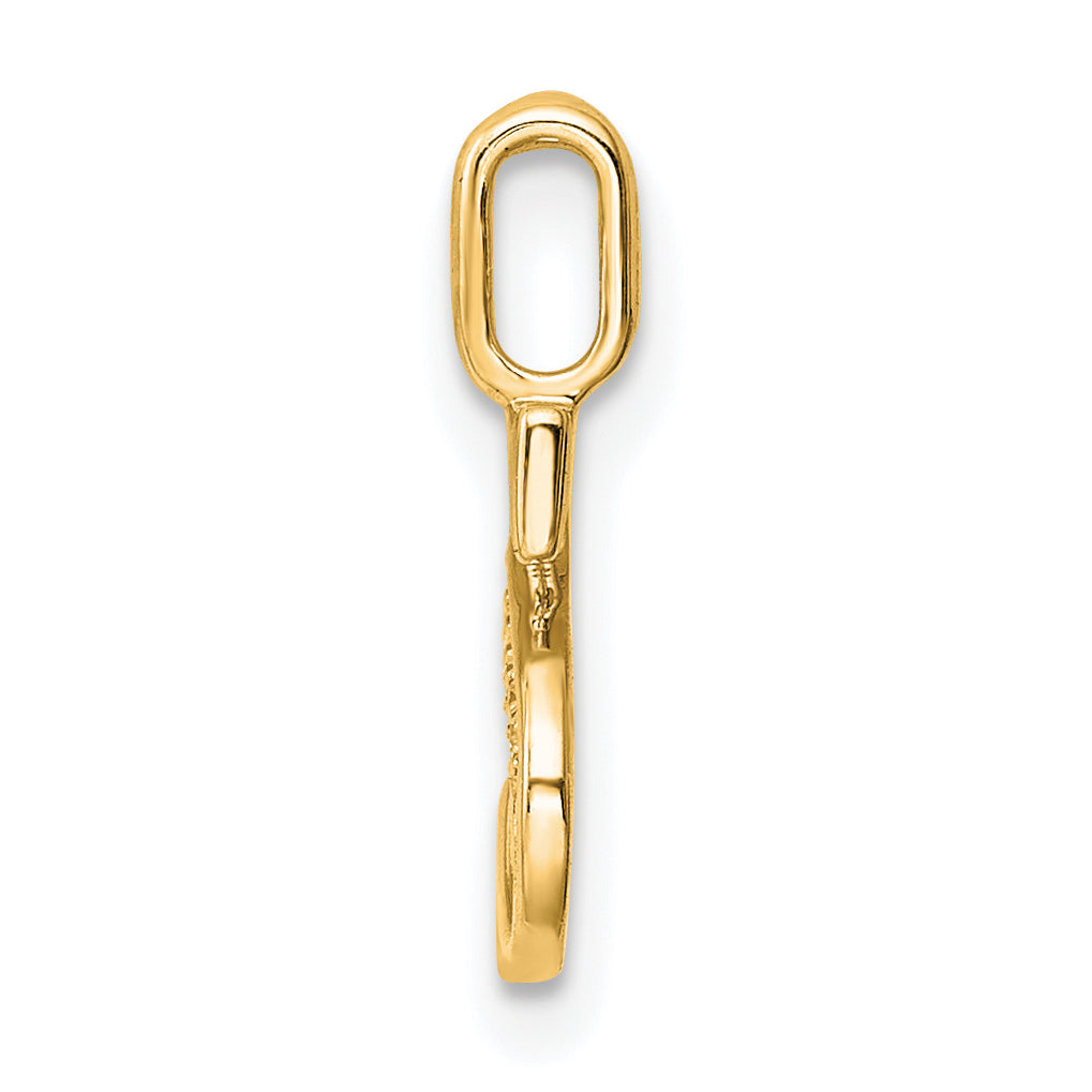 14k Diamond Letter S Initial Pendant