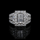 Estate 14k White Gold Diamond Statement Ring
