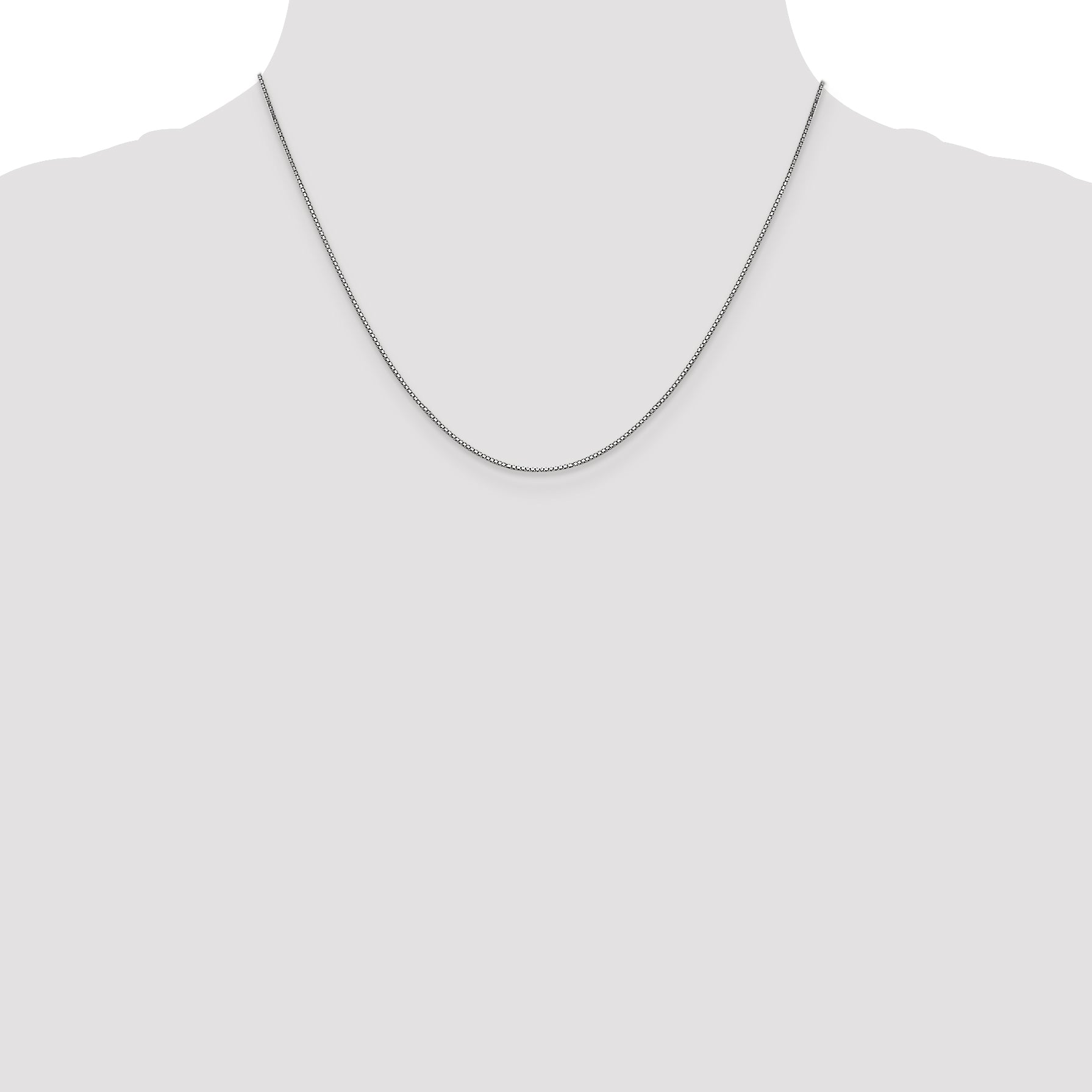 14k White Gold .9mm Box with Lobster Clasp Chain