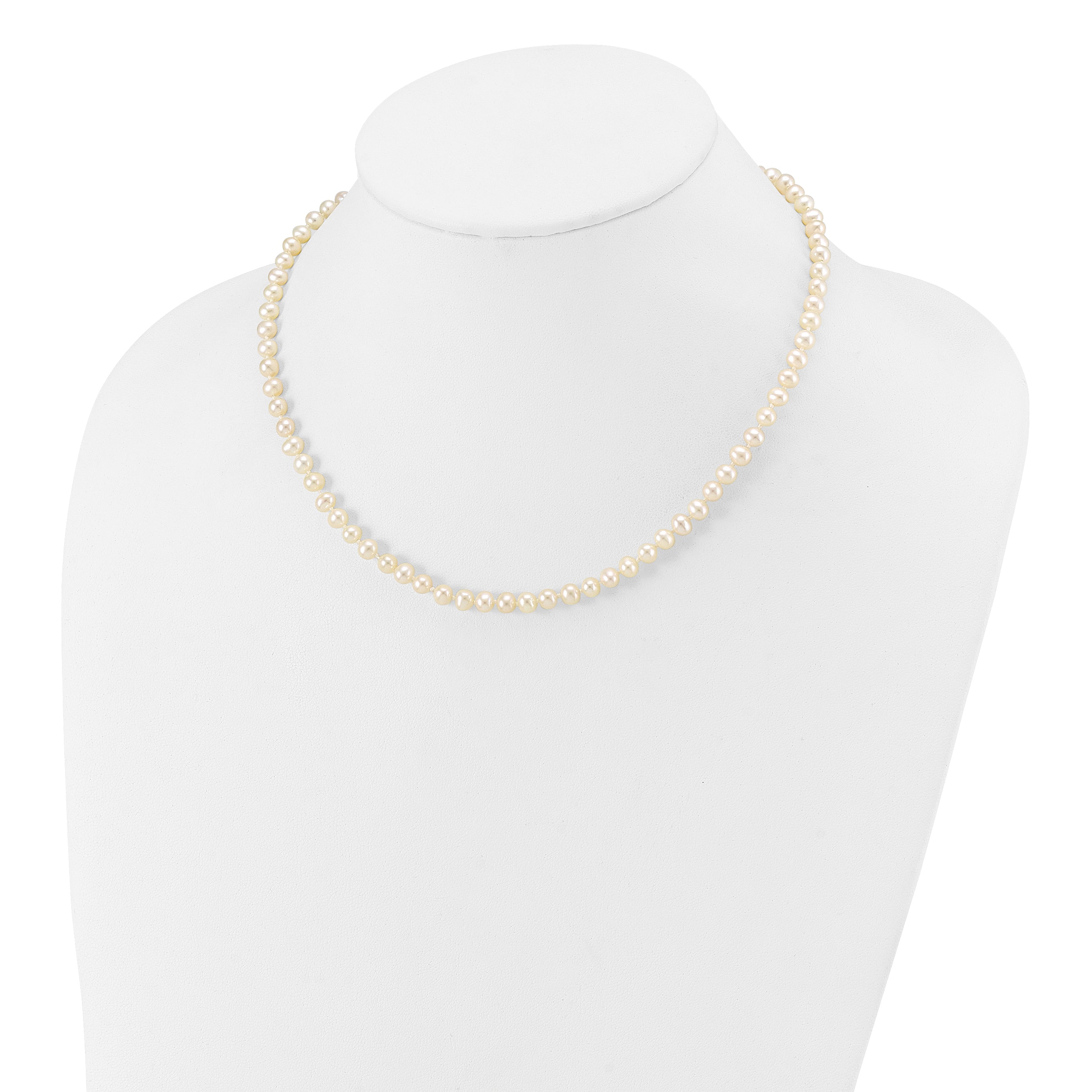14k 4-5mm White Near Round Freshwater Cultured Pearl Necklace
