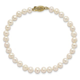 14k 5-6mm White Near Round Freshwater Cultured Pearl Bracelet