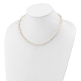 14k WG 5-6mm White Near Round Freshwater Cultured Pearl Necklace