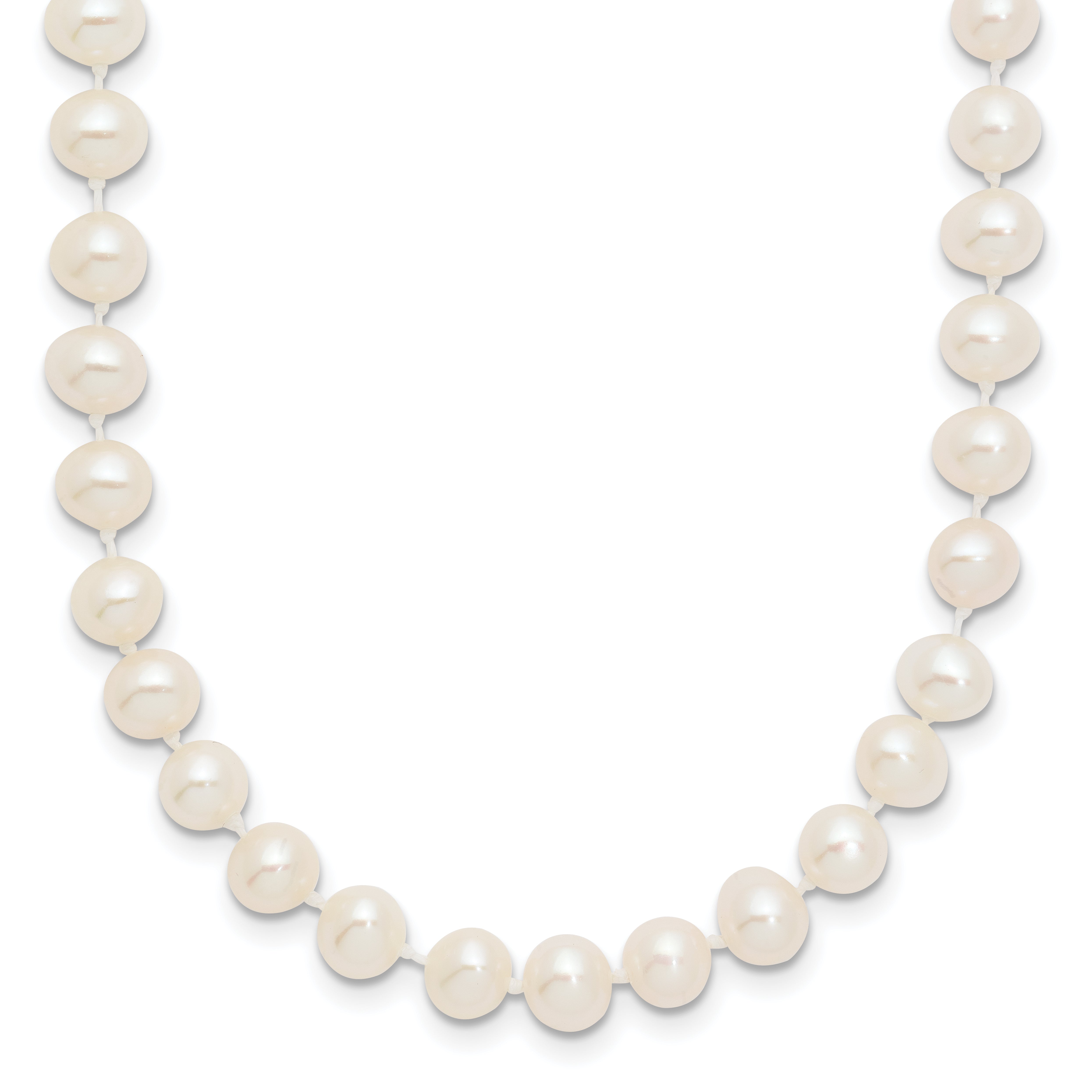 14k WG 5-6mm Near Rnd Wht Freshwater Cultured Pearl 18in Necklace