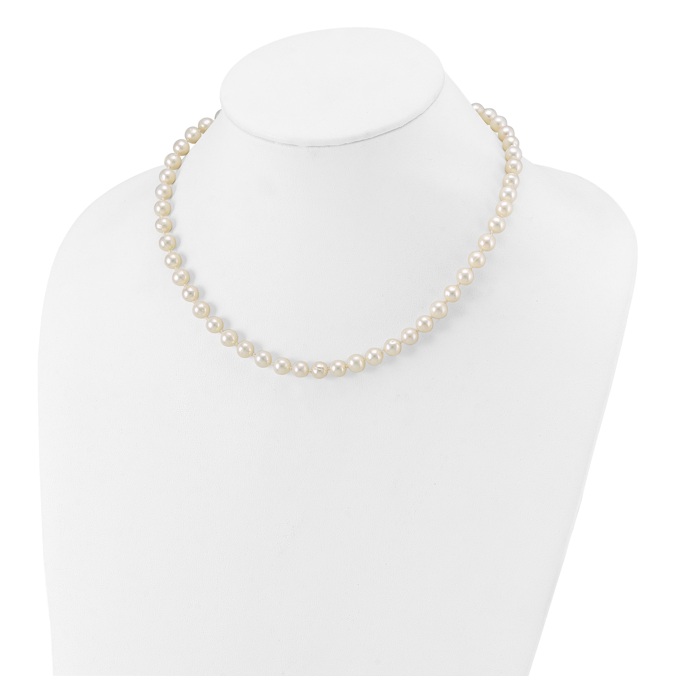 14k 6-7mm White Near Round Freshwater Cultured Pearl Necklace
