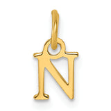 14ky Cutout Letter N Initial Pendant