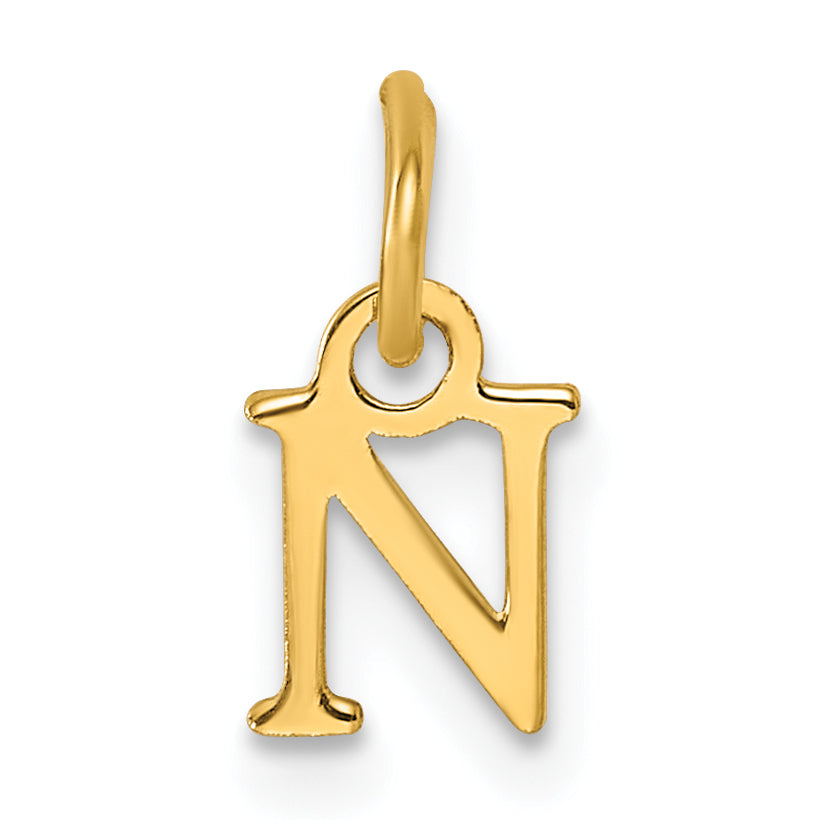 14ky Cutout Letter N Initial Pendant