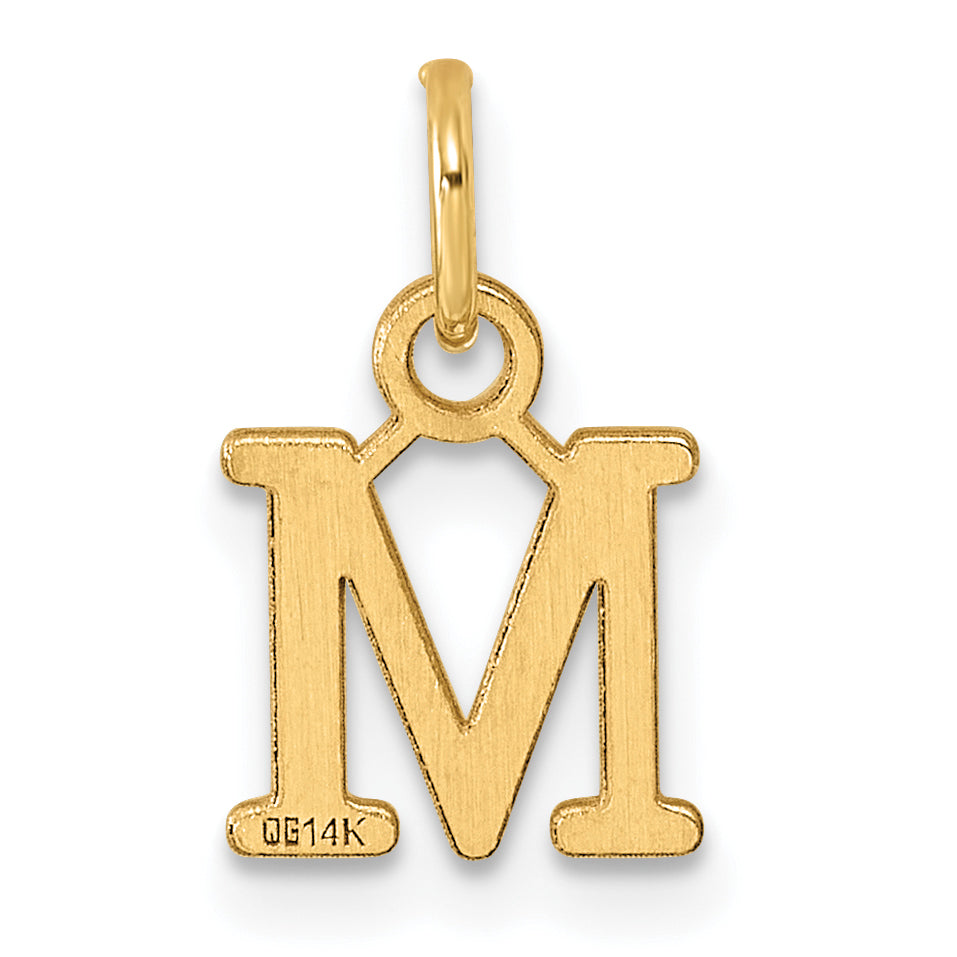 14ky Cutout Letter M Initial Pendant