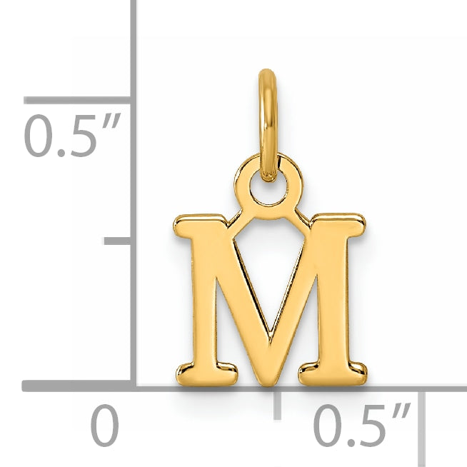 14ky Cutout Letter M Initial Pendant