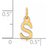14ky Cutout Letter S Initial Pendant