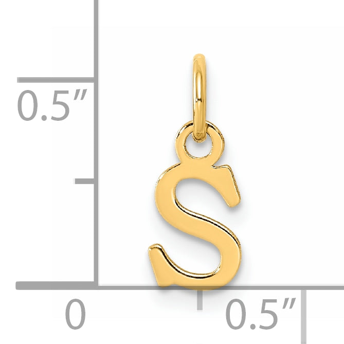 14ky Cutout Letter S Initial Pendant