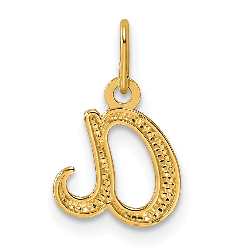 14k Yellow Gold Letter A Initial Charm