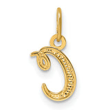 14k Yellow Gold Letter C Initial Charm