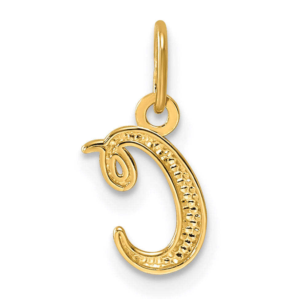 14k Yellow Gold Letter C Initial Charm
