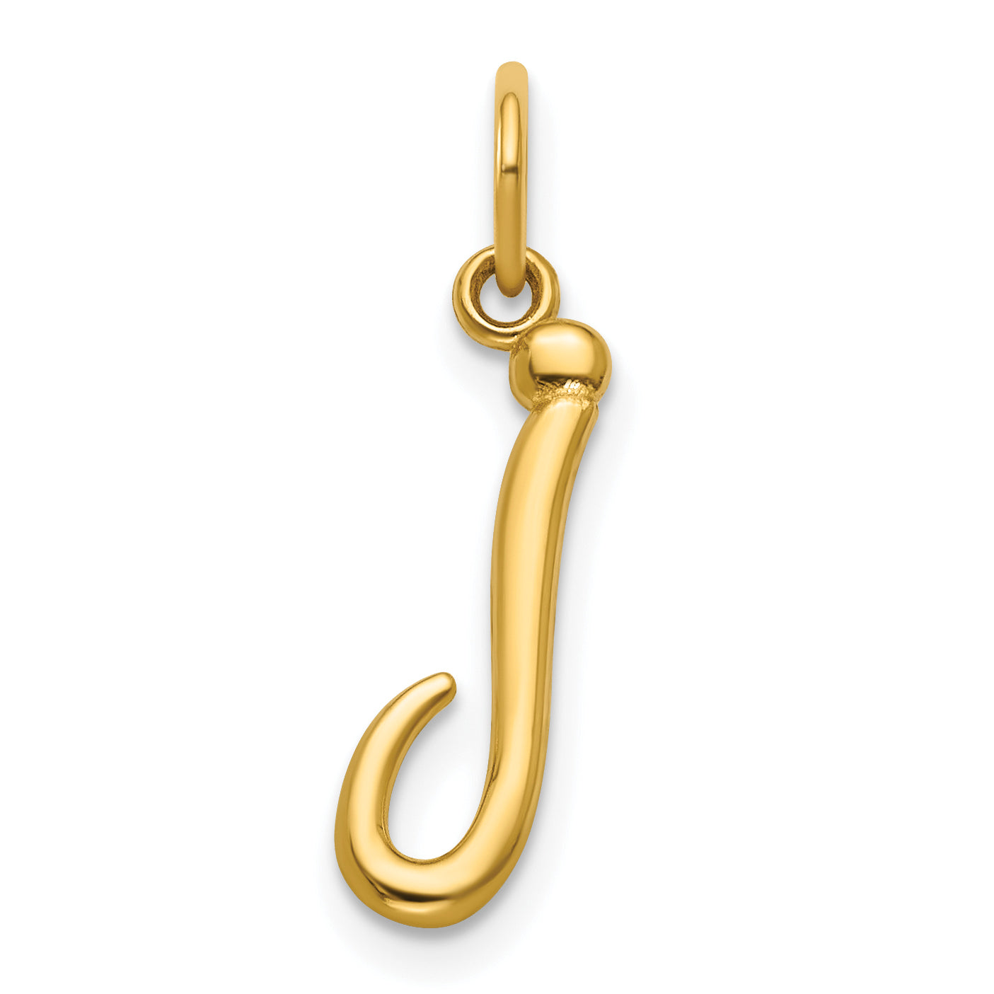 14k Yellow Gold Letter J Initial Charm