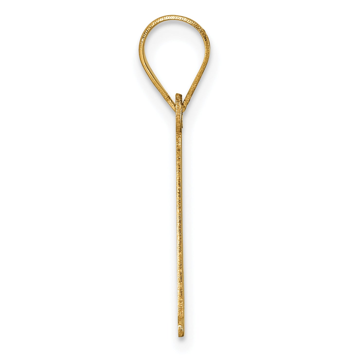 14k Polished Etched Letter A Initial Pendant