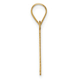 14k Polished Etched Letter A Initial Pendant