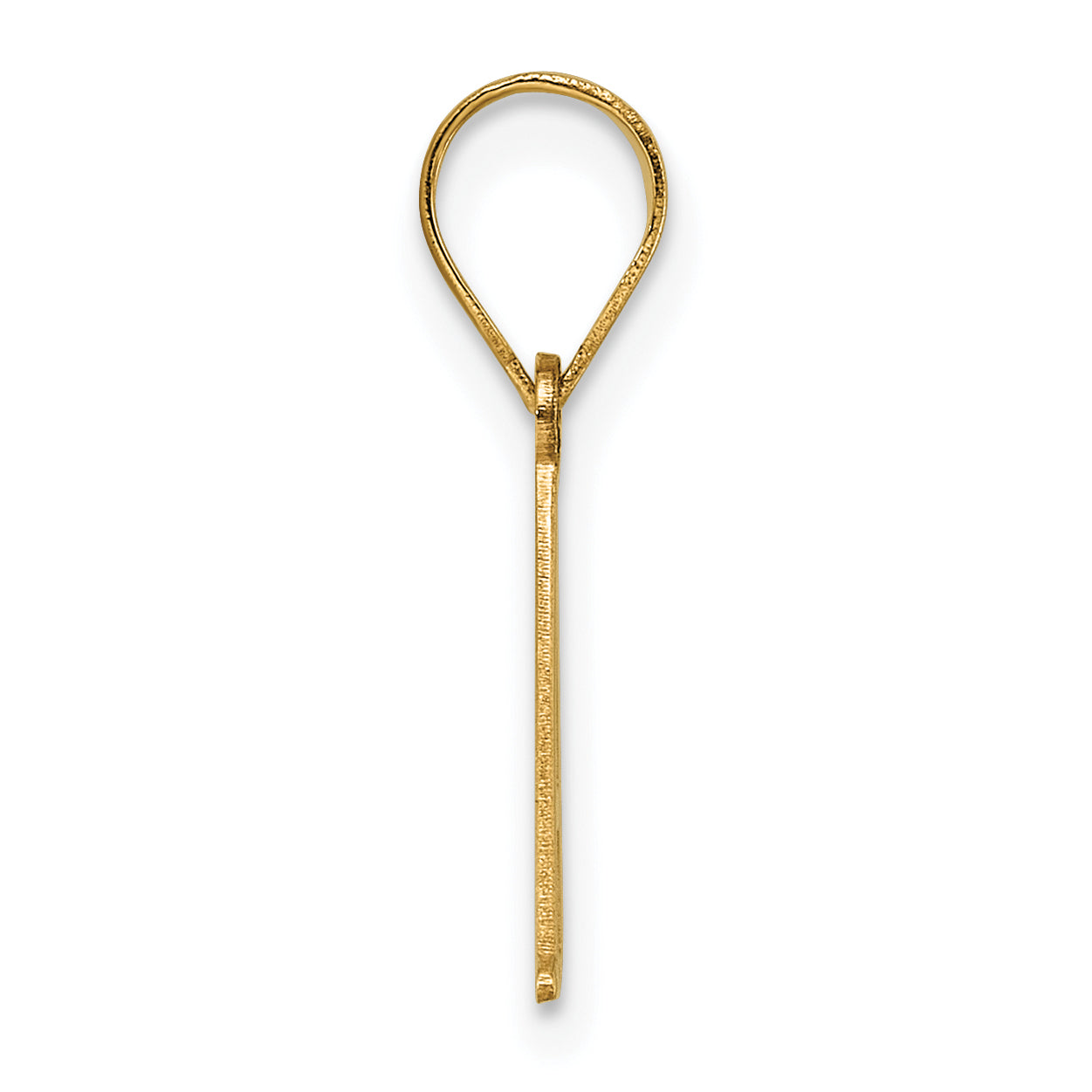 14k Polished Etched Letter A Initial Pendant