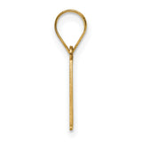 14k Polished Etched Letter A Initial Pendant