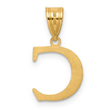 14k Polished Etched Letter C Initial Pendant