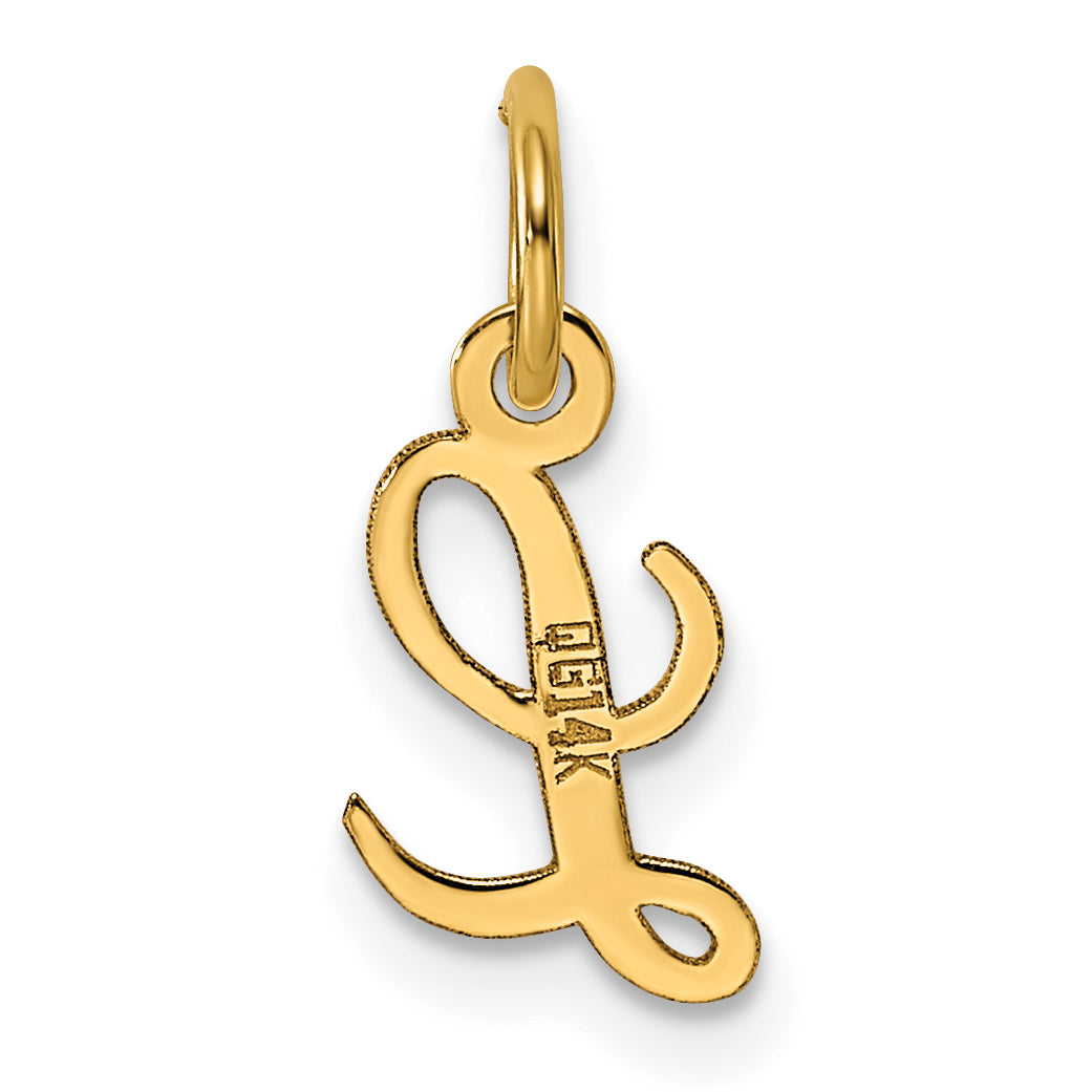 14K Small Script Letter L Initial Charm