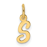 14K Small Script Letter S Initial Charm
