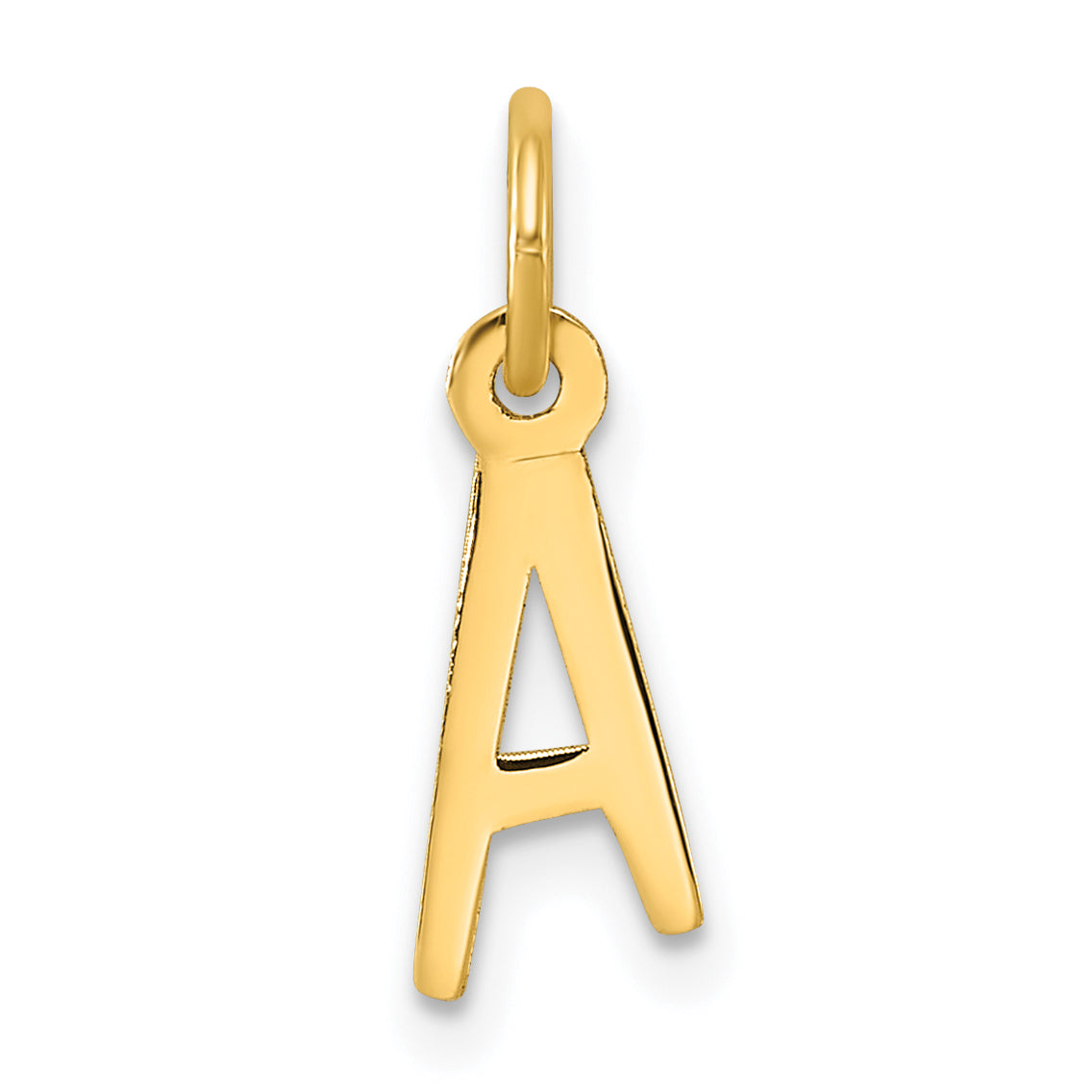 14k Small Slanted Block Letter A Initial Charm