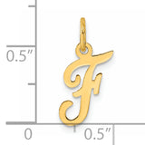 14k Small Script Letter F Initial Charm
