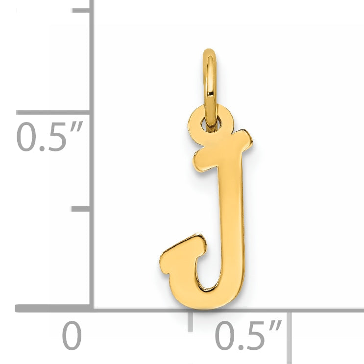 14k Small Script Letter J Initial Charm