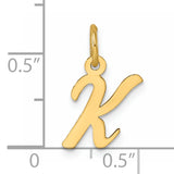 14k Small Script Letter K Initial Charm