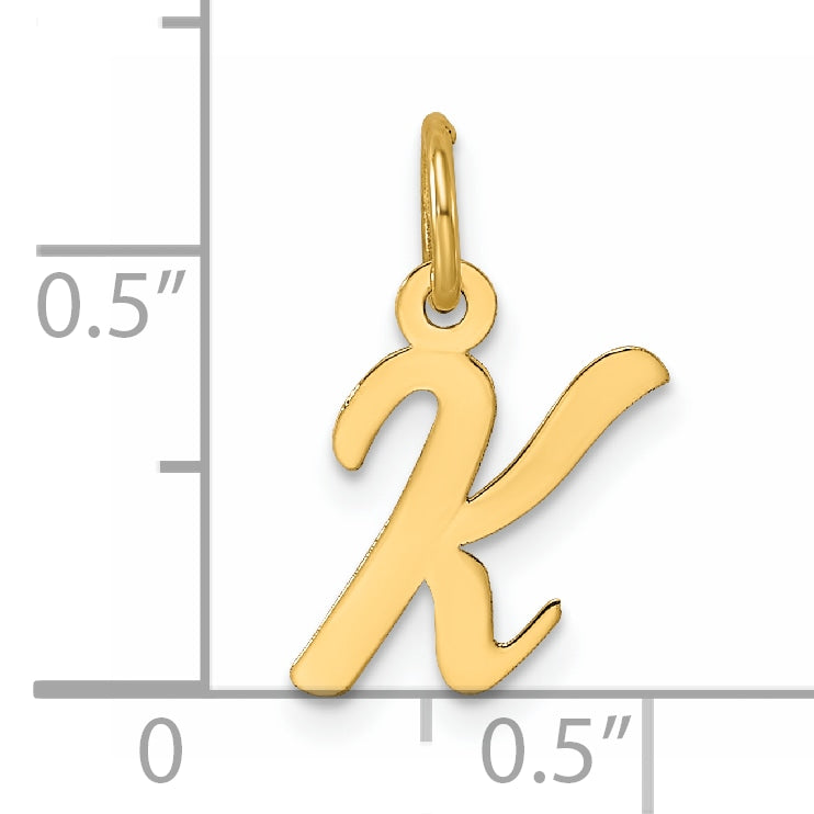 14k Small Script Letter K Initial Charm