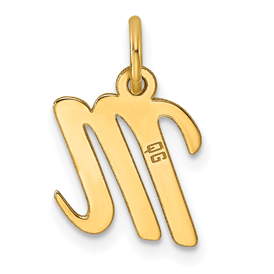 14k Small Script Letter M Initial Charm