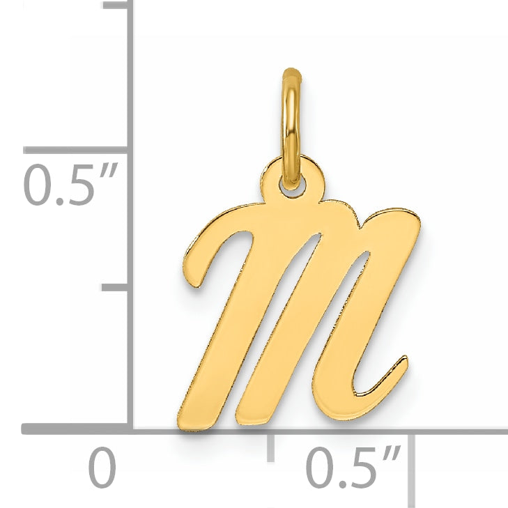 14k Small Script Letter M Initial Charm