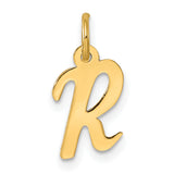 14k Small Script Letter R Initial Charm