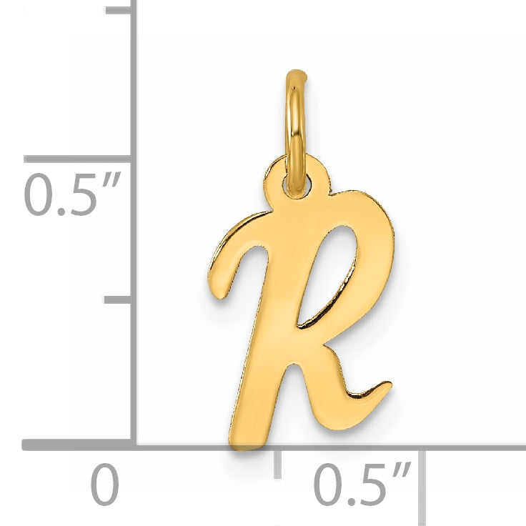 14k Small Script Letter R Initial Charm