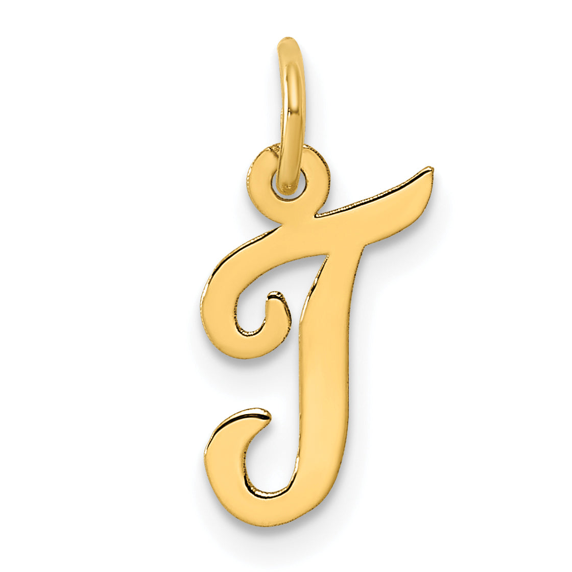 14k Small Script Letter T Initial Charm