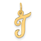14k Small Script Letter T Initial Charm