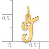 14k Small Script Letter T Initial Charm