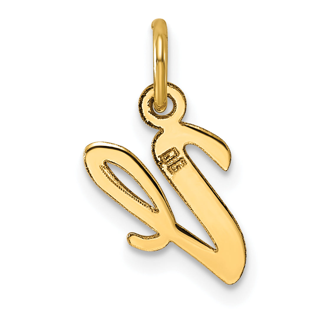 14k Small Script Letter V Initial Charm